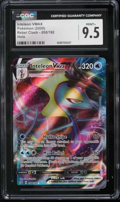 2020 Pokemon Sun & Moon Rebel Clash Inteleon VMAX #50 CGC 9.5 MINT+