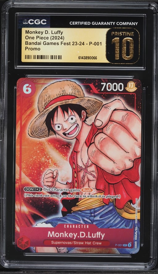 2024 One Piece Promotional Cards Bandai Card Games Fest 23-24 Monkey D. Luffy #P-001 CGC 10 PRISTINE