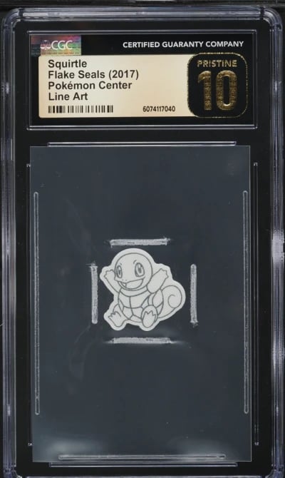 2017 Pokemon Center Flake Seals Line Art Squirtle CGC 10 PRISTINE