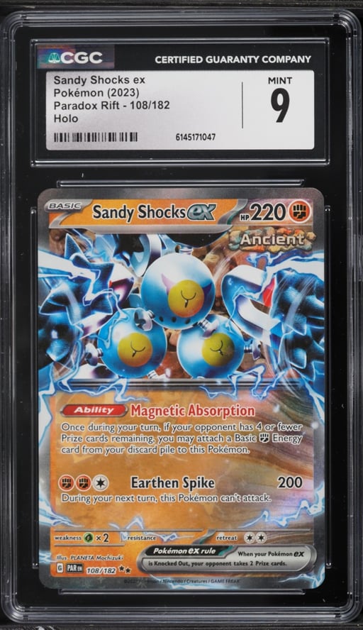 2023 Pokemon Scarlet & Violet Paradox Rift Holo Sandy Shocks ex #108 CGC 9 MINT