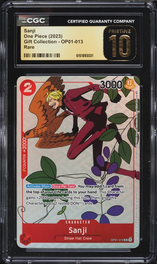 2023 One Piece Gift Collection Sanji #OP01-013 CGC 10 PRISTINE
