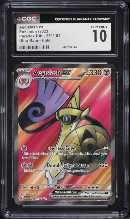 2023 Pokemon Scarlet & Violet Paradox Rift Full Art Aegislash ex #230 CGC 10 GEM MINT