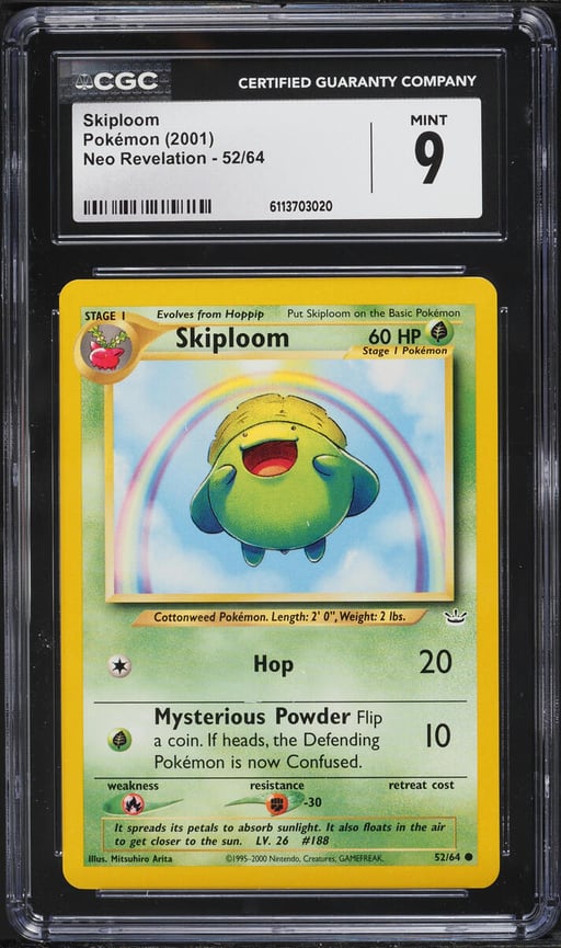 2001 Pokemon Neo Revelation Unlimited Skiploom #52 CGC 9 MINT