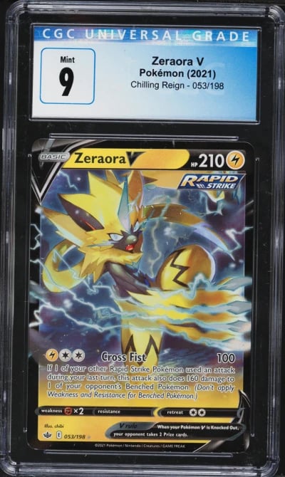 2021 Pokemon Sword & Shield Chilling Reign Zeraora V #53 CGC 9 MINT