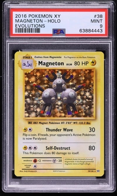 2016 Pokemon XY Evolutions Holo Magneton #38 PSA 9 MINT