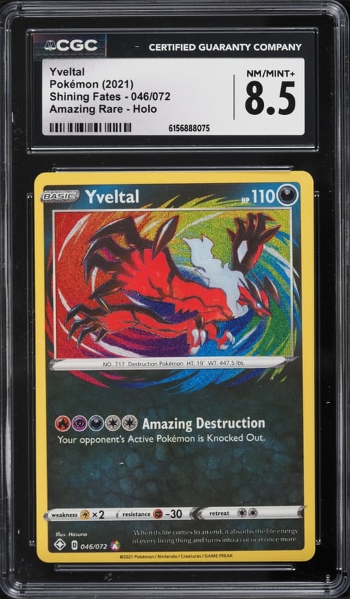 2021 Pokemon Sword & Shield Shining Fates Amazing Rare Yveltal #46 CGC 8.5 NM-MT+
