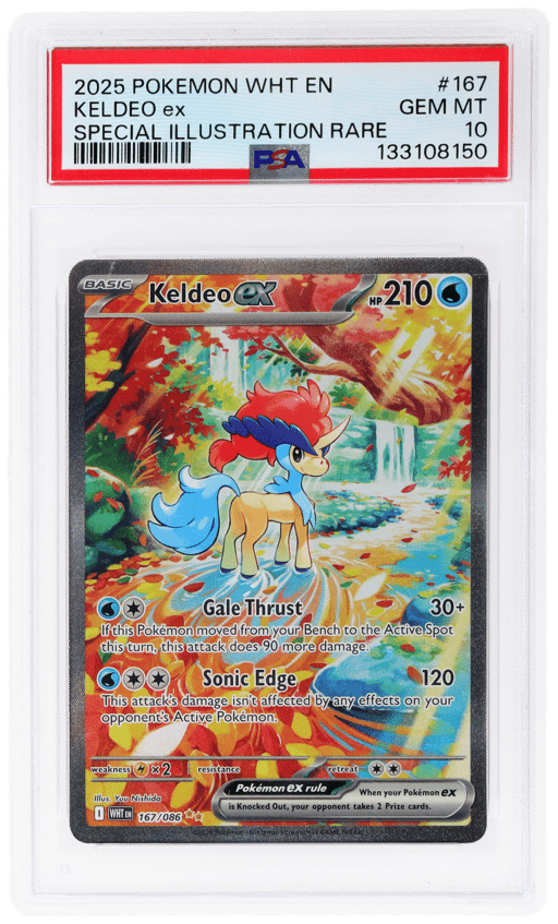 2025 Pokemon Scarlet and Violet White Flare Special Illustration Rare Keldeo Ex #167 PSA 10
