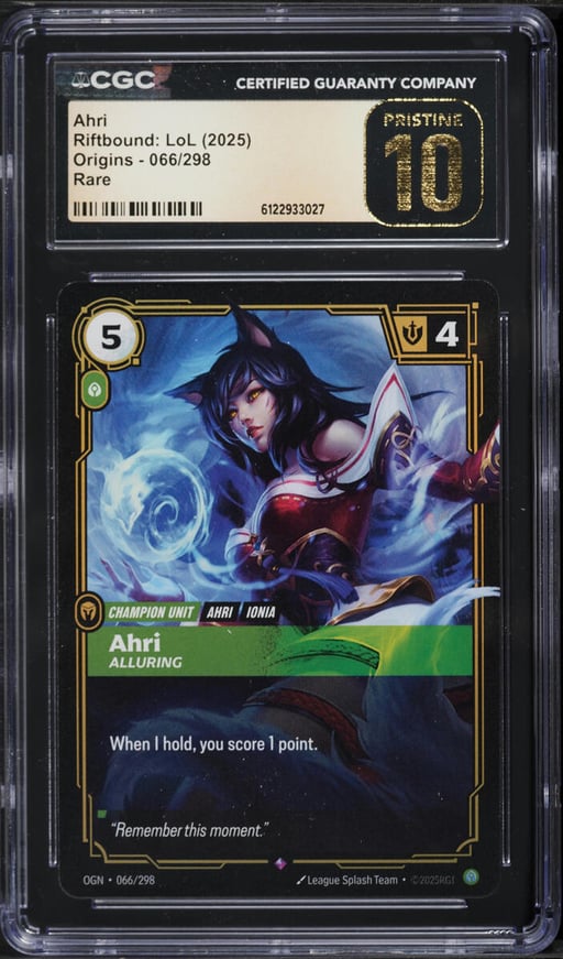 2025 Riftbound: LoL Origins Ahri #066 CGC 10 PRISTINE