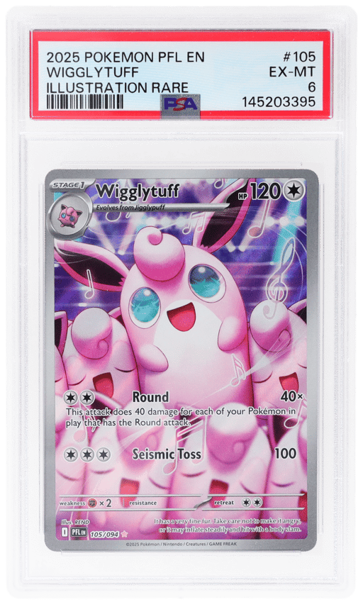 2025 Pokemon Scarlet and Violet Phantasmal Flames Illustration Rare Wigglytuff #105 PSA 6