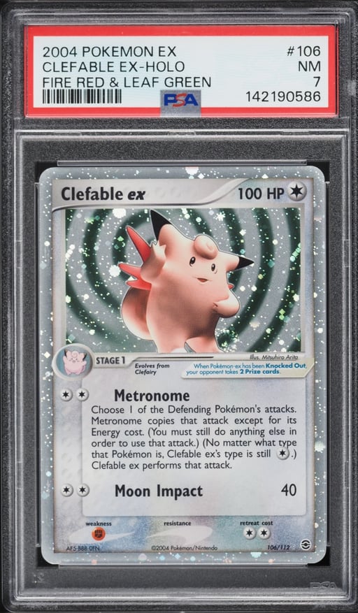 2004 Pokemon EX Fire Red & Leaf Green Holo Clefable Ex #106 PSA 7 NRMT