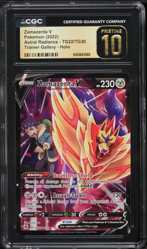 2022 Pokemon Sword & Shield Astral Radiance TG Zamazenta V #TG22 CGC 10 PRISTINE