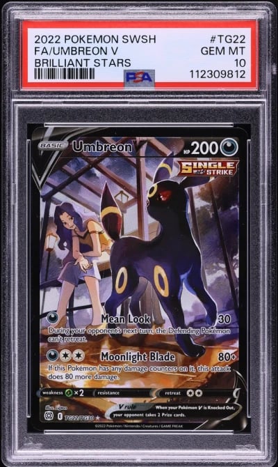 2022 Pokemon SWSH Brilliant Stars Full Art Umbreon V #TG22 PSA 10 GEM MINT