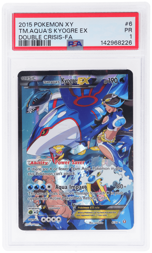 2015 Pokemon XY Double Crisis Team Aqua's Kyogre Ex #6 PSA 1