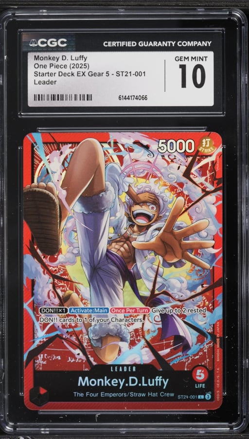 2025 One Piece Starter Deck EX Gear 5 Leader Monkey D. Luffy #ST21-001 CGC 10 GEM MINT
