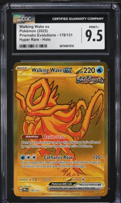 2025 Pokemon SV Prismatic Evolutions Full Art Walking Wake ex #178 CGC 9.5 MINT+