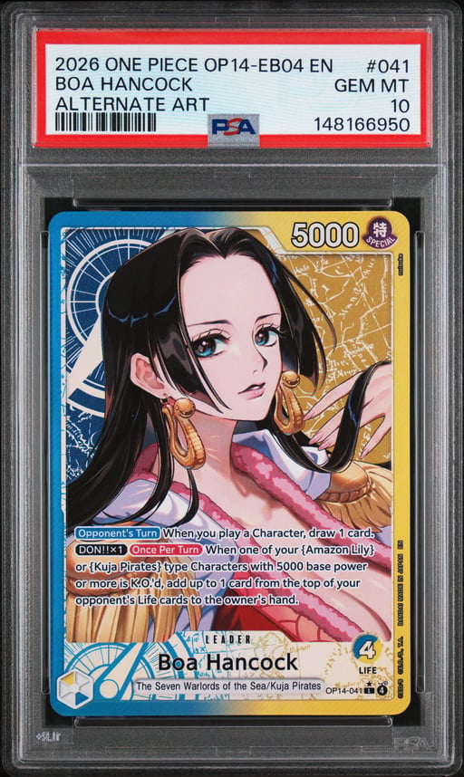 2026 ONE PIECE OP14-EB04-THE AZURE SEA'S SEVEN 041 BOA HANCOCK ALTERNATE ART PSA 10