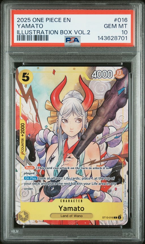 2025 ONE PIECE PROMOS 016 YAMATO ILLUSTRATION BOX VOL.2 PSA 10