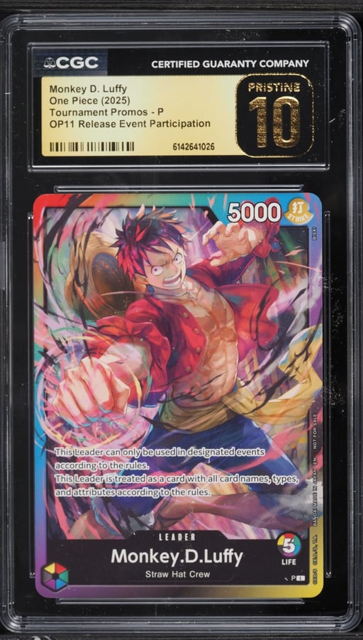 2025 One Piece Promo OP11 Release Event Participation Leader Monkey D. Luffy #P CGC 10 PRISTINE