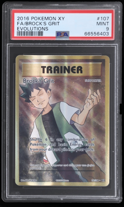 2016 Pokemon XY Evolutions Brock's Grit #107 PSA 9
