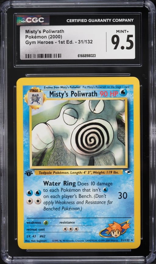 2000 Pokemon Gym Heroes 1st Edition Misty's Poliwrath #31 CGC 9.5 MINT+
