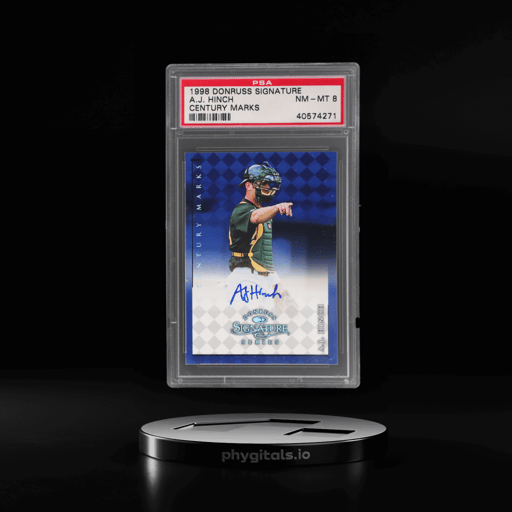 1998 Donruss Signature Century Marks A.J. Hinch 86/100 PSA 8