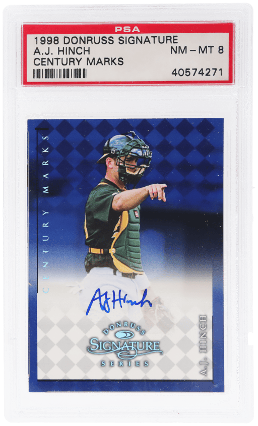 1998 Donruss Signature Century Marks A.J. Hinch 86/100 PSA 8