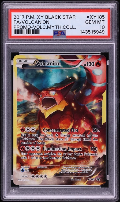 2017 Pokemon XY Promo Mythical Collection Full Art Volcanion #XY185 PSA 10 GEM MINT