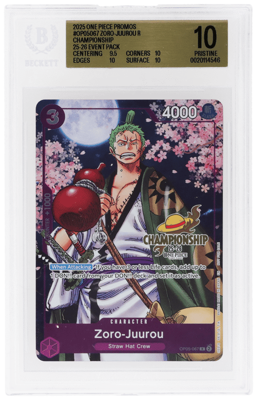 2025 One Piece Championship Event Pack Zoro Juurou #OP05-067 BGS 10