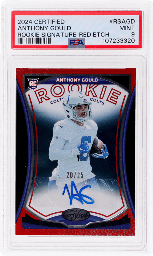 2024 Panini Certified Rookie Signature Red Etch Anthony Gould #RS-AGD 20/25 PSA 9