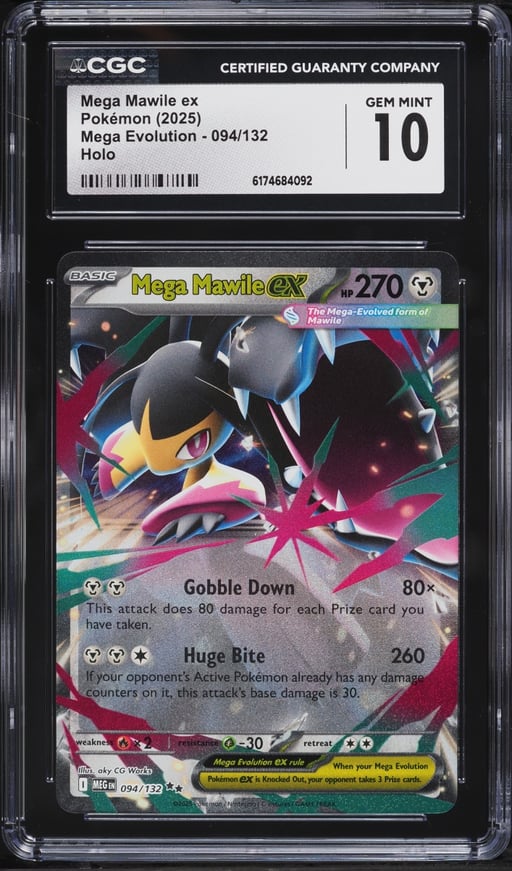 2025 Pokemon Mega Evolution Holo Mega Mawile Ex #94 CGC 10 GEM MINT