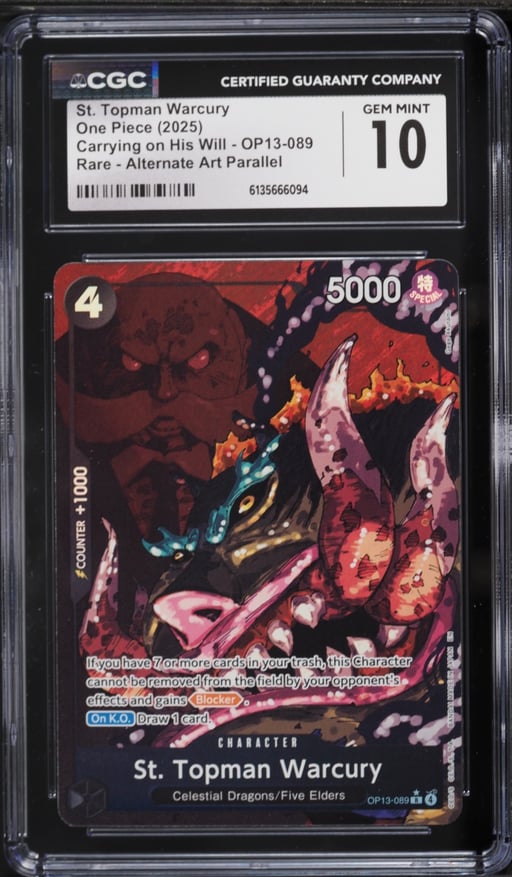 2025 One Piece Carrying On His Will Alt Art St. Topman Warcury #OP13-089 CGC 10 GEM MINT