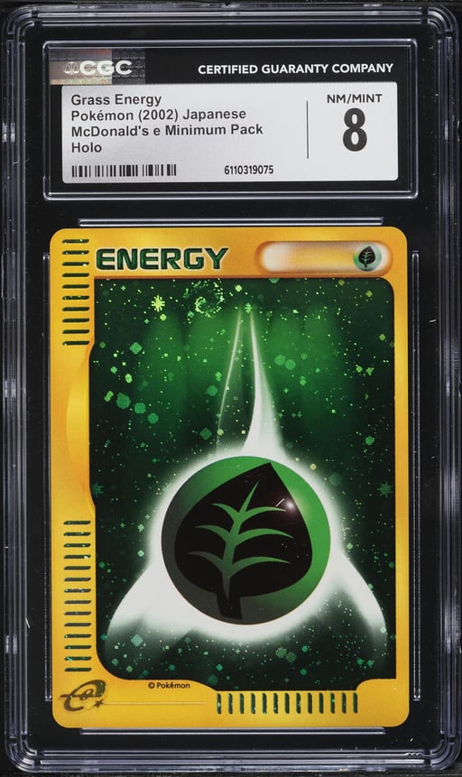 2002 Pokemon Japanese McDonald's E Minimum Holo Grass Energy CGC 8 NM-MT