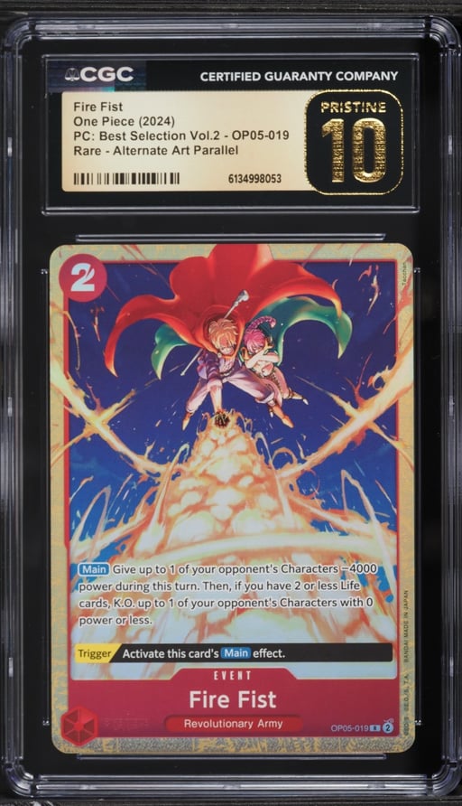 2024 One Piece Premium Collection Best Selection Volume 2 Fire Fist #OP05-019 CGC 10 PRISTINE