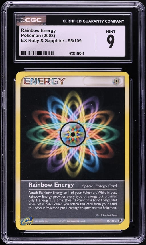 2003 Pokemon EX Ruby & Sapphire Rainbow Energy #95 CGC 9 MINT