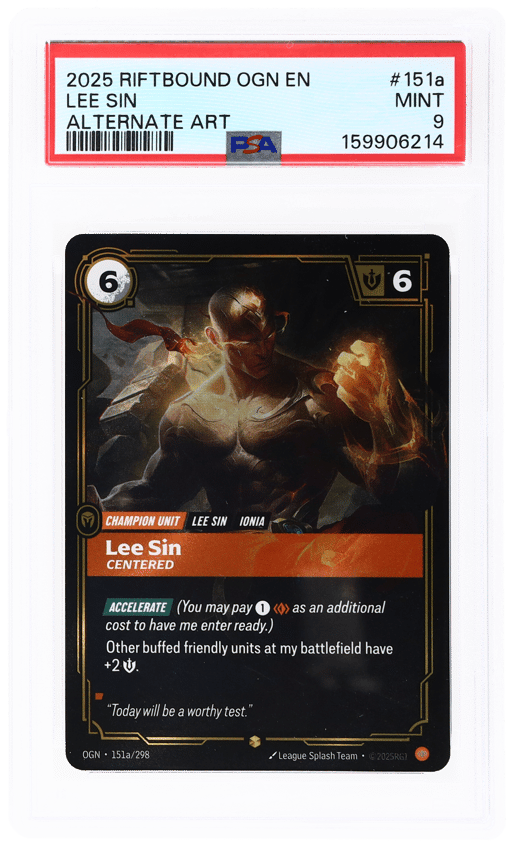 2025 League of Legends TCG Origins Alternate Art Lee Sin #151a PSA 9