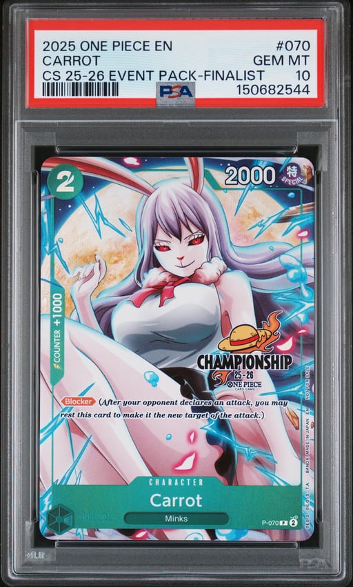 2025 ONE PIECE CHAMPIONSHIP 2025-26 EVENT PACK 070 CARROT FINALIST PSA 10