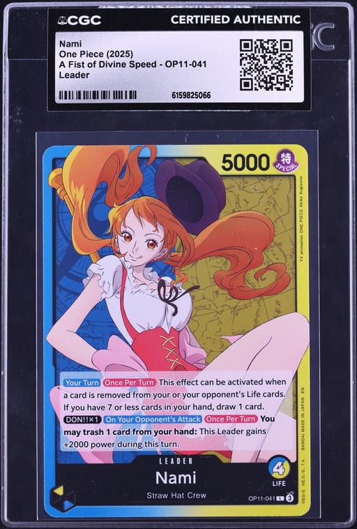 2025 One Piece A Fist Of Divine Speed Leader Nami #OP11-041 CGC AUTH