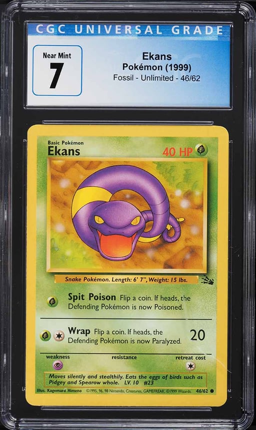 1999 Pokemon Fossil Ekans #46 CGC 7 NRMT
