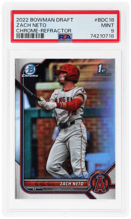 2022 Bowman Draft Chrome Refractor Zach Neto #BDC18 PSA 9