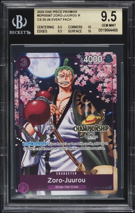 2025 One Piece PromoCS '25-26 Event Pack Zoro-Juurou #OP05-067 BGS 9.5 GEM MINT