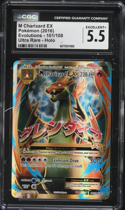 2016 Pokemon XY Evolutions Full Art M Charizard EX #101 CGC 5.5 EX+