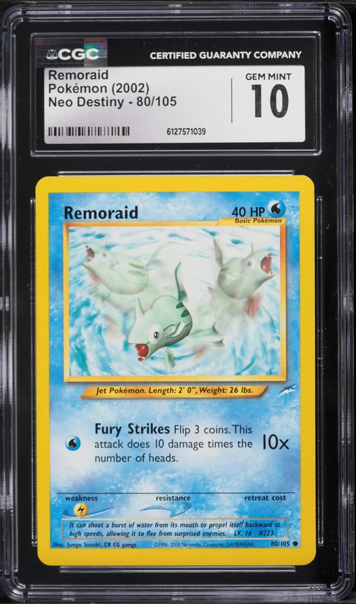 2002 Pokemon Neo Destiny Remoraid #80 CGC 10 GEM MINT