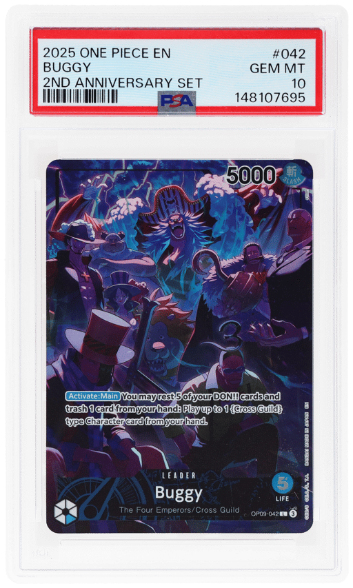 2025 One Piece 2nd Anniversary Set Buggy #OP09-042 PSA 10