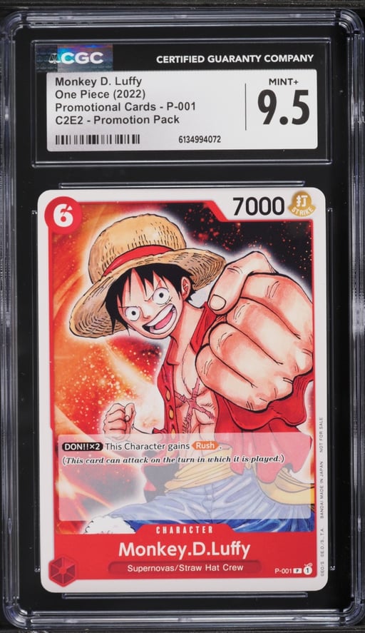 2022 One Piece Promotional Cards C2E2 Promotion Pack Monkey D. Luffy #P-001 CGC 9.5 MINT+