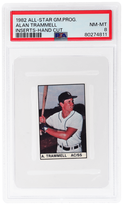 1982 All-Star Game Program Inserts Hand Cut Alan Trammell PSA 8
