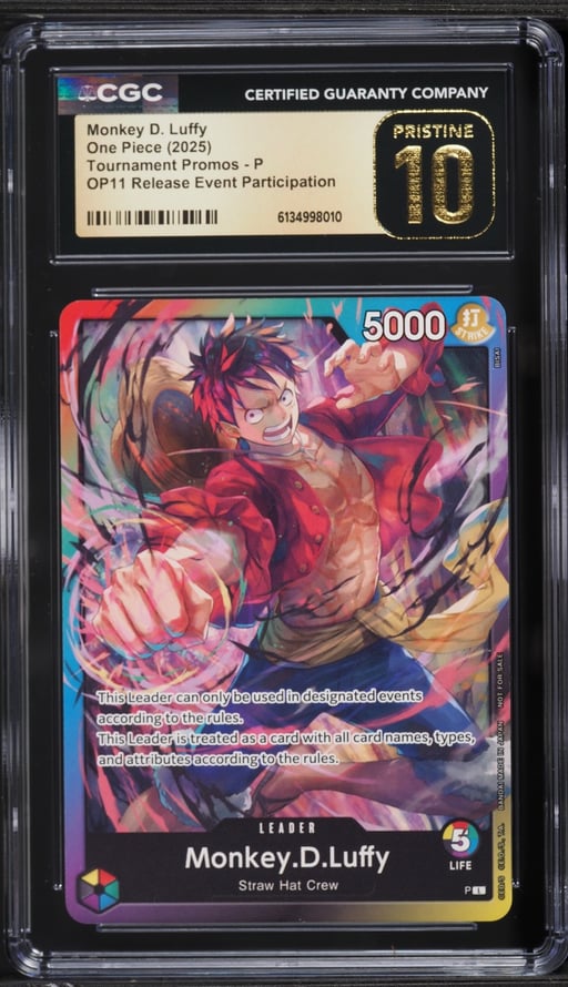 2025 One Piece Promo Tournament Release Event Participation Leader Monkey D. Luffy #P CGC 10