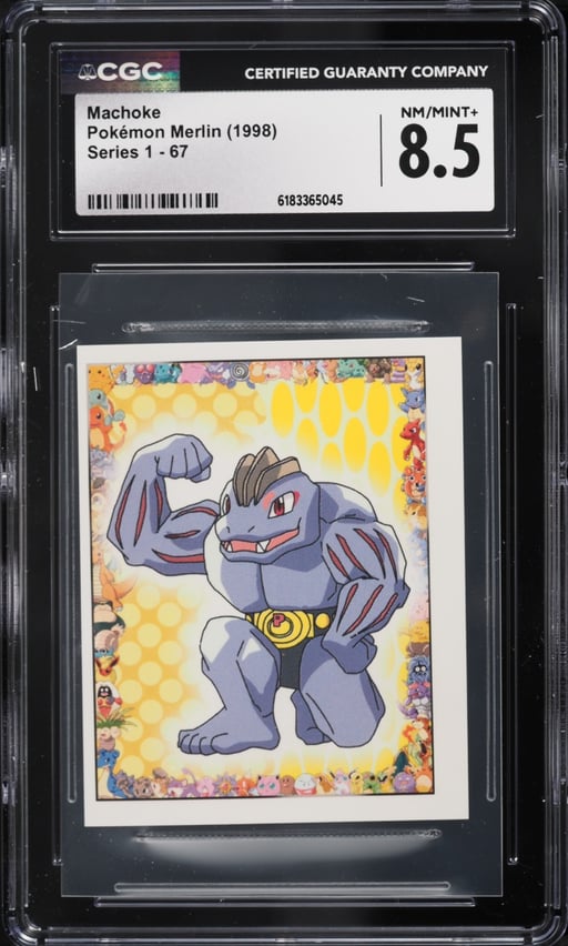 1998 Pokemon Merlin Series 1 Machoke #67 CGC 8.5 NM-MT+