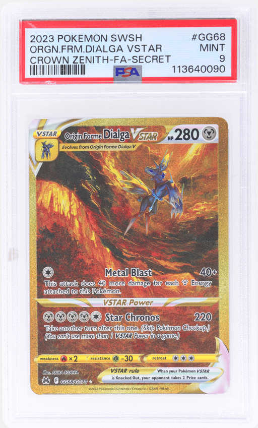 2023 Pokemon Sword and Shield Crown Zenith Secret Rare Origin Forme Dialga Vstar #GG68 PSA 9
