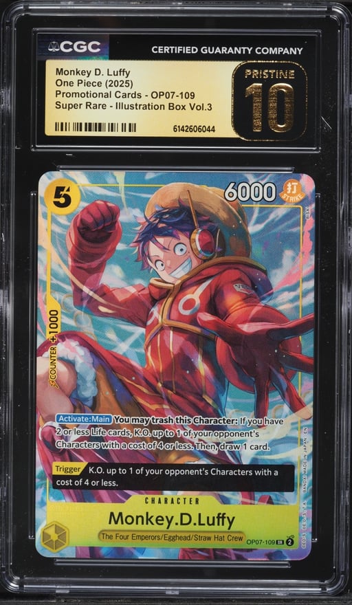 2025 One Piece Promo Illustration Box Volume 3 Alt Art Monkey D. Luffy #OP07-109 CGC 10