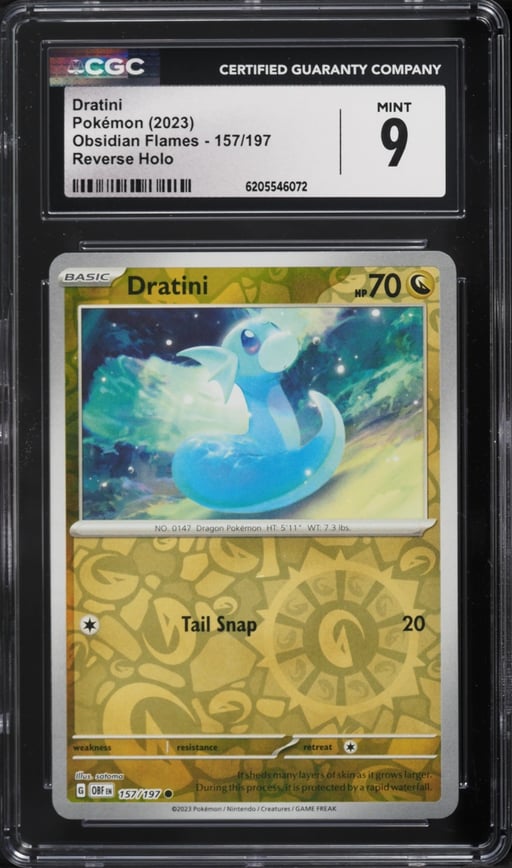 2023 Pokemon Scarlet & Violet Obsidian Flames Reverse Holo Dratini #157 CGC 9 MINT
